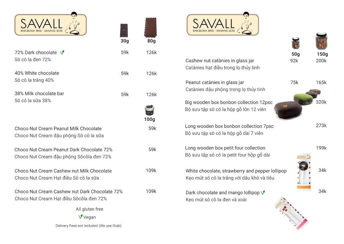 Giá tham khảo tại SAVALL Chocolate