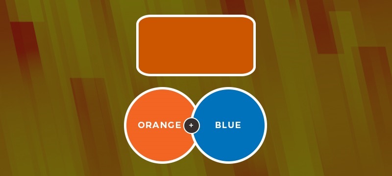 Tạo màu cam gạch từ màu cam đậm và xanh dương