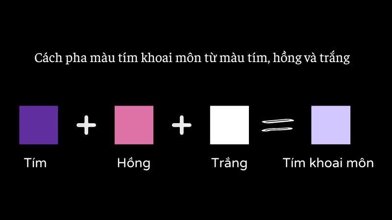 Cách pha màu tím khoai môn từ màu tím, hồng và trắng