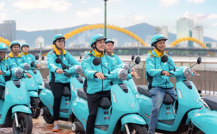 Dịch vụ xe ôm điện Xanh SM Bike của Vin ra mắt tại Đà Nẵng